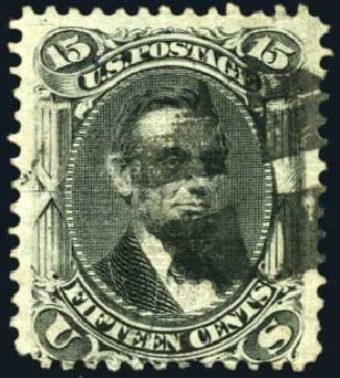 Cost of US Stamps Scott Catalogue #91 - 15c 1868 Lincoln Grill. Harmer-Schau Auction Galleries, Oct 2008, Sale 79, Lot 82