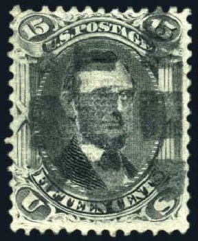 Price of US Stamp Scott #91 - 15c 1868 Lincoln Grill. Harmer-Schau Auction Galleries, Feb 2010, Sale 84, Lot 1362