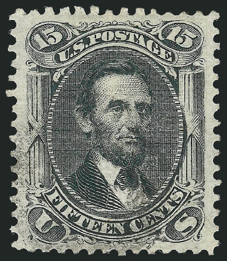 Value of US Stamps Scott Catalogue 91: 1868 15c Lincoln Grill. Robert Siegel Auction Galleries, Oct 2012, Sale 1032, Lot 3162