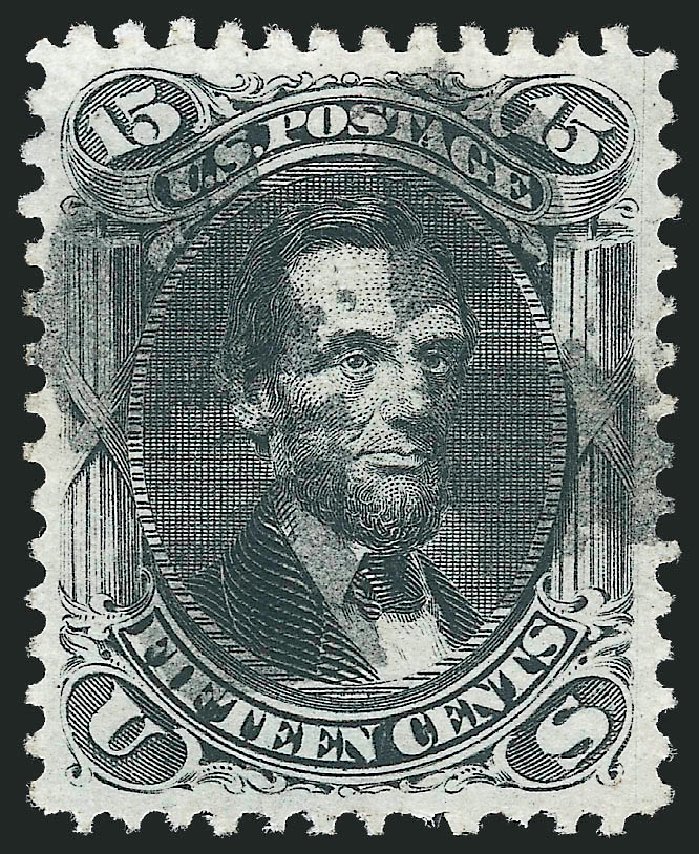 Costs of US Stamps Scott Cat. #91: 1868 15c Lincoln Grill. Robert Siegel Auction Galleries, Nov 2012, Sale 1034, Lot 102