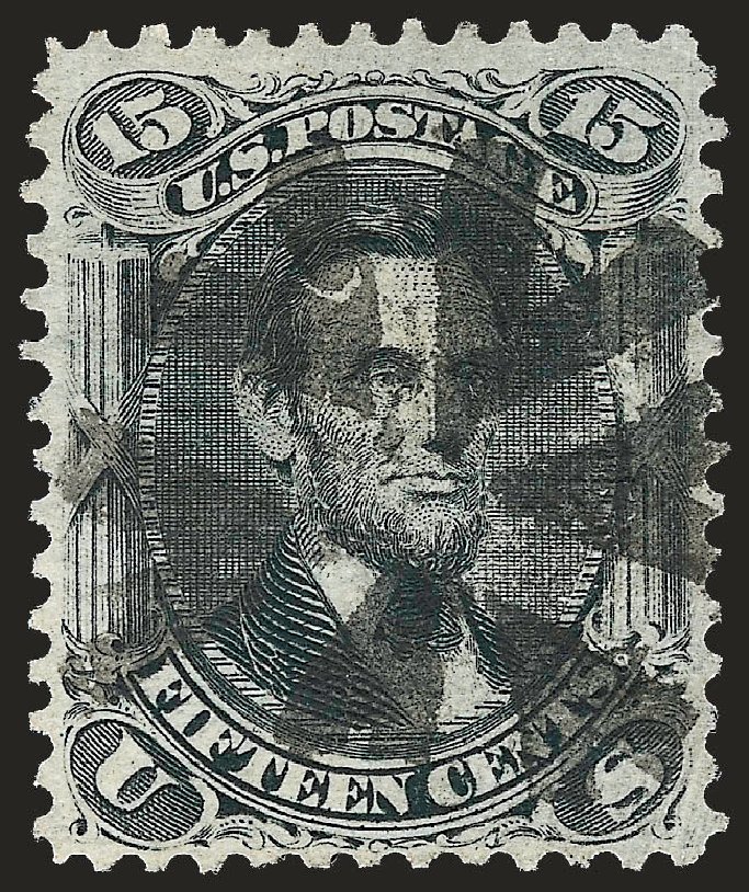 US Stamps Price Scott Catalog # 91: 15c 1868 Lincoln Grill. Robert Siegel Auction Galleries, Sep 2008, Sale 962, Lot 2352