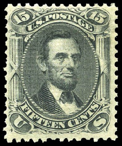 US Stamps Values Scott Catalog 91 - 15c 1868 Lincoln Grill. Matthew Bennett International, Mar 2011, Sale 336, Lot 1163
