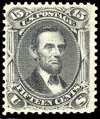 US Stamps Value Scott #91: 15c 1868 Lincoln Grill. Cherrystone Auctions, Mar 2009, Sale 200903, Lot 83
