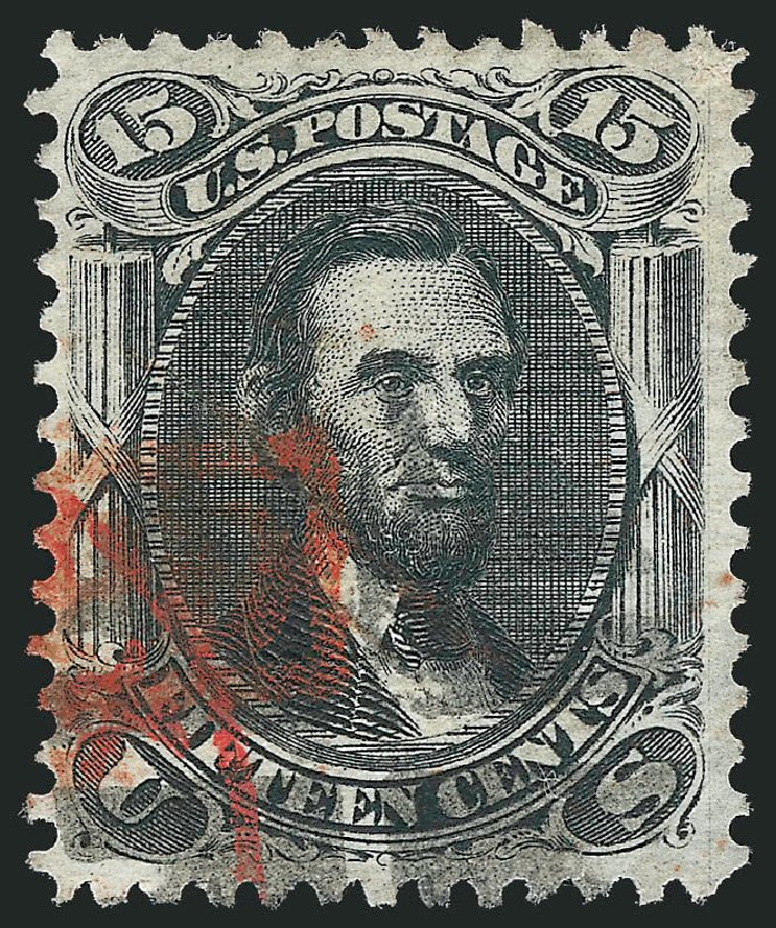Costs of US Stamps Scott Catalogue #91: 15c 1868 Lincoln Grill. Robert Siegel Auction Galleries, Oct 2010, Sale 995, Lot 2043