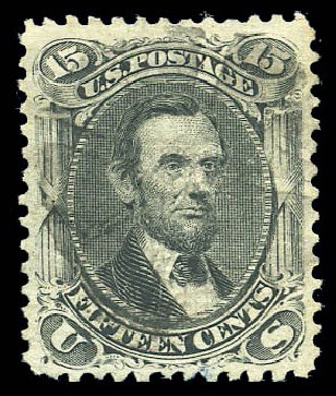 Costs of US Stamps Scott #91 - 15c 1868 Lincoln Grill. Matthew Bennett International, Sep 2010, Sale 333, Lot 3466