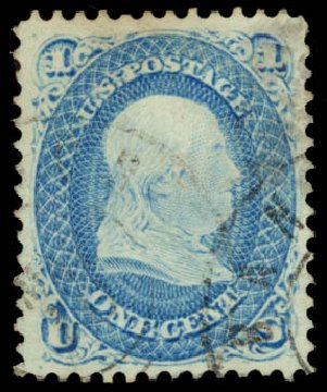 US Stamp Price Scott Cat. #92: 1c 1868 Franklin Grill. Daniel Kelleher Auctions, Sep 2014, Sale 655, Lot 238
