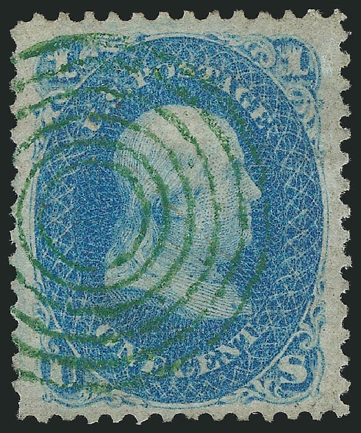 Price of US Stamps Scott Catalog # 92: 1868 1c Franklin Grill. Robert Siegel Auction Galleries, Apr 2014, Sale 1068, Lot 78