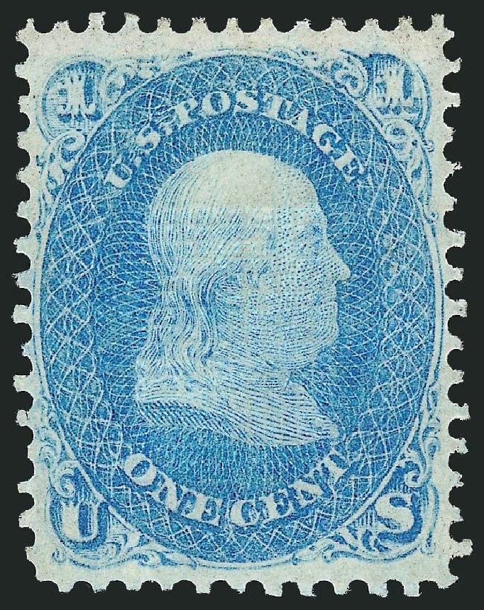 US Stamp Prices Scott Catalog # 92 - 1c 1868 Franklin Grill. Robert Siegel Auction Galleries, Dec 2014, Sale 1090, Lot 1228
