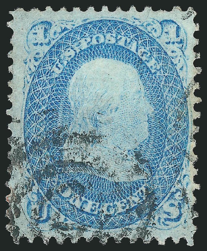 Values of US Stamp Scott Cat. # 92: 1c 1868 Franklin Grill. Robert Siegel Auction Galleries, Sep 2009, Sale 976, Lot 1408