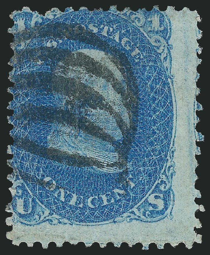 Cost of US Stamp Scott Catalogue #92 - 1868 1c Franklin Grill. Robert Siegel Auction Galleries, Sep 2009, Sale 976, Lot 1409