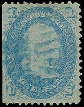 Costs of US Stamps Scott Cat. #92: 1c 1868 Franklin Grill. H.R. Harmer, Oct 2014, Sale 3006, Lot 1141