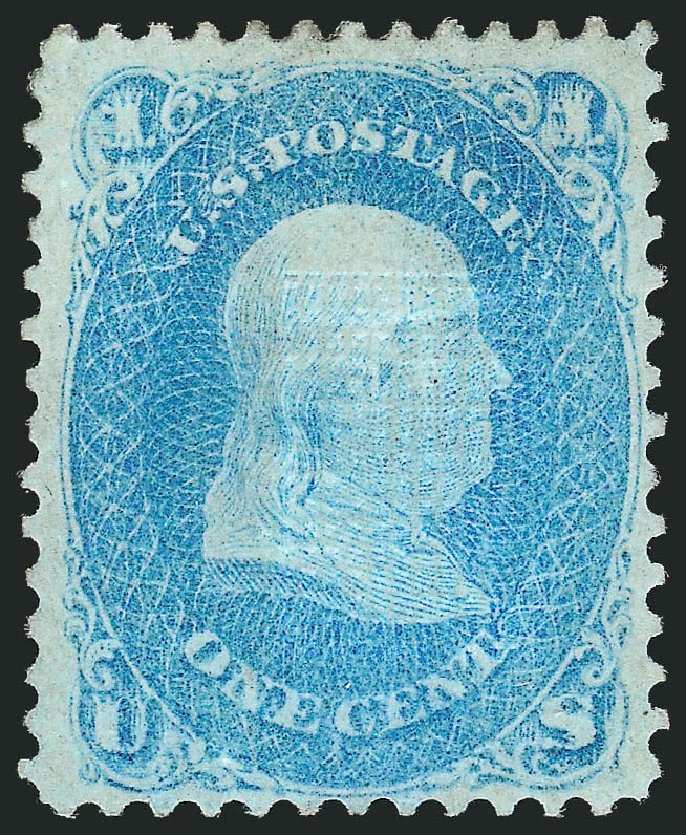 US Stamps Prices Scott Catalogue # 92: 1868 1c Franklin Grill. Robert Siegel Auction Galleries, Nov 2013, Sale 1057, Lot 655