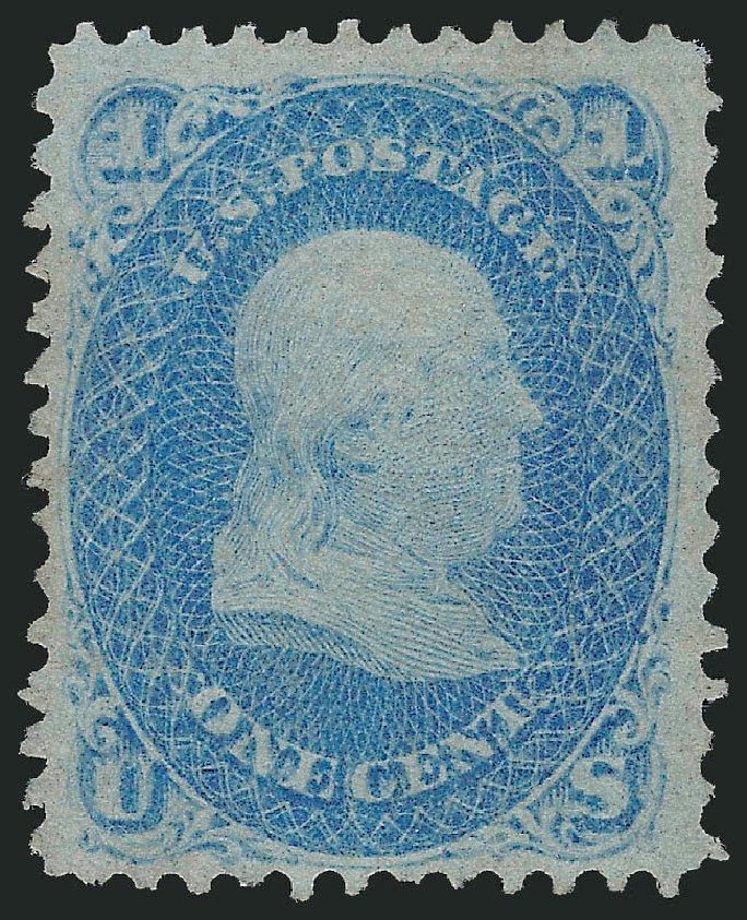 US Stamp Price Scott Catalog #92: 1c 1868 Franklin Grill. Robert Siegel Auction Galleries, Dec 2009, Sale 982, Lot 5265