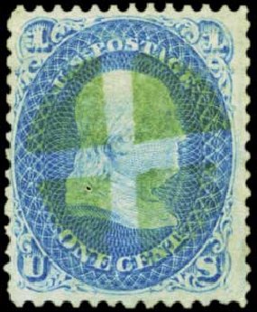 US Stamp Value Scott 92 - 1868 1c Franklin Grill. Harmer-Schau Auction Galleries, Feb 2012, Sale 92, Lot 902