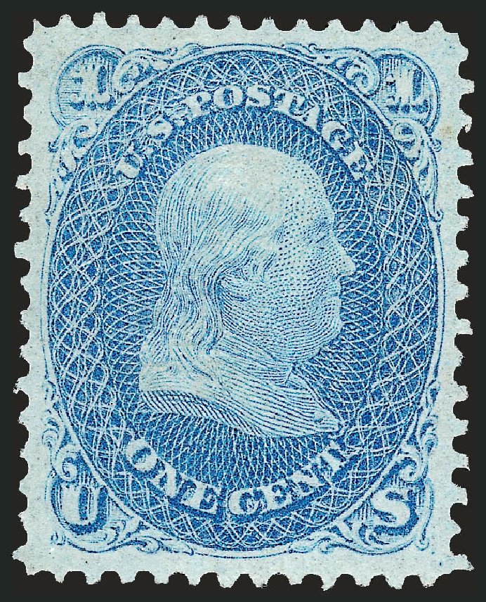 Price of US Stamp Scott Catalog # 92 - 1868 1c Franklin Grill. Robert Siegel Auction Galleries, Feb 2010, Sale 983, Lot 62