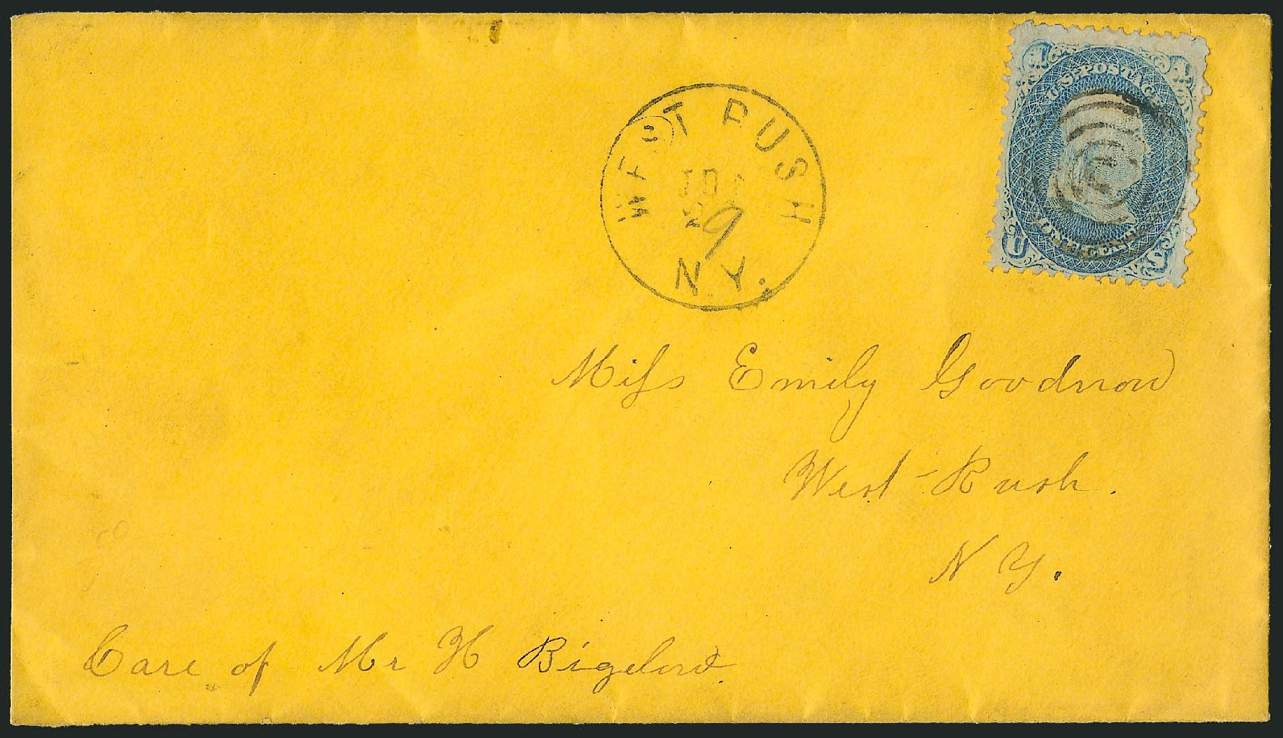 US Stamp Prices Scott Catalog 92 - 1c 1868 Franklin Grill. Robert Siegel Auction Galleries, Sep 2010, Sale 993, Lot 503