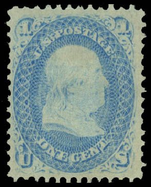 Costs of US Stamp Scott Cat. # 92: 1c 1868 Franklin Grill. Daniel Kelleher Auctions, Jan 2015, Sale 663, Lot 1316