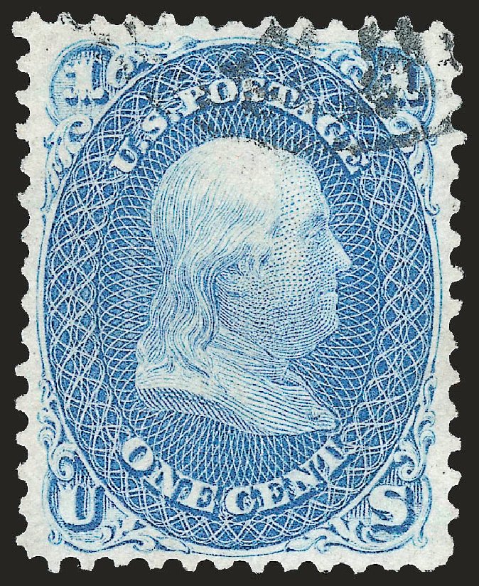 Price of US Stamps Scott Catalog #92: 1868 1c Franklin Grill. Robert Siegel Auction Galleries, Jun 2009, Sale 975, Lot 1306