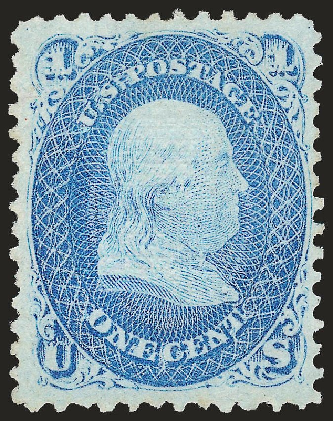 Cost of US Stamps Scott Cat. # 92 - 1c 1868 Franklin Grill. Robert Siegel Auction Galleries, Sep 2009, Sale 976, Lot 1406