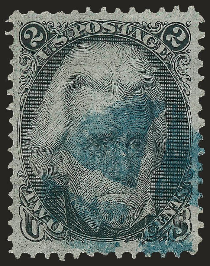 US Stamps Value Scott Cat. # 93: 1868 2c Jackson Grill. Robert Siegel Auction Galleries, Jun 2010, Sale 989, Lot 107
