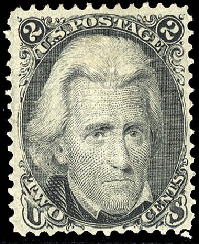 Values of US Stamps Scott # 93 - 2c 1868 Jackson Grill. Cherrystone Auctions, Jan 2009, Sale 200901, Lot 110