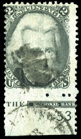 US Stamp Prices Scott 93: 1868 2c Jackson Grill. Matthew Bennett International, Dec 2008, Sale 330, Lot 1541