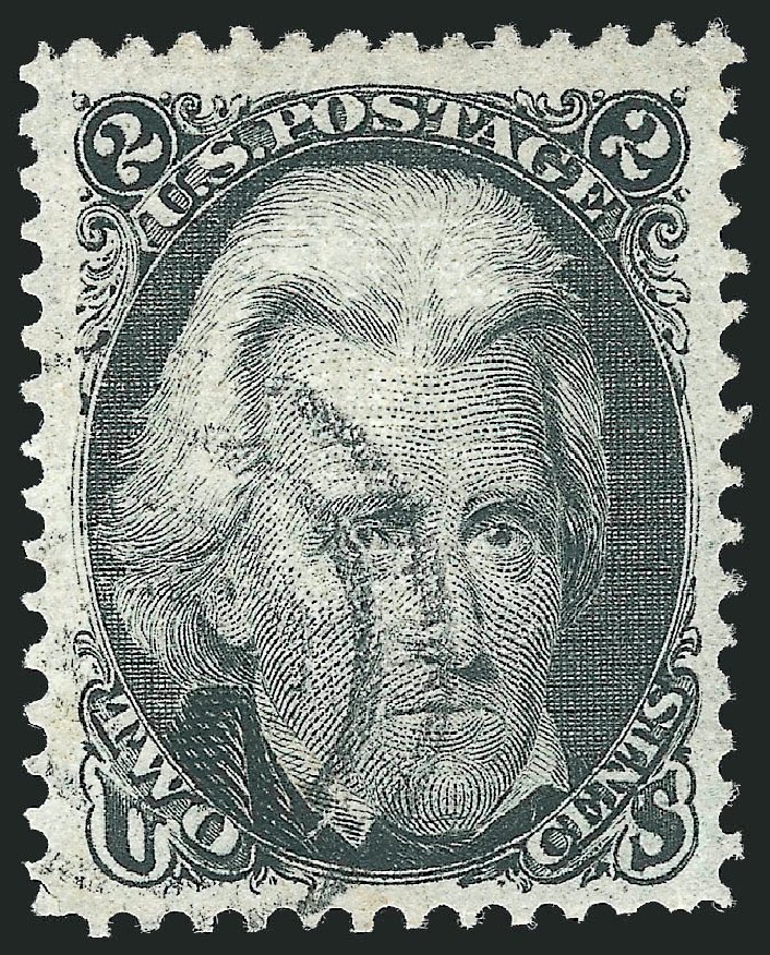 US Stamps Value Scott Catalog 93: 1868 2c Jackson Grill. Robert Siegel Auction Galleries, Nov 2014, Sale 1084, Lot 3272