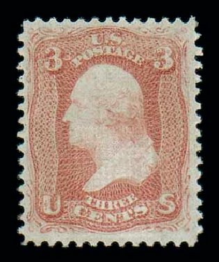 Price of US Stamps Scott #94 - 3c 1868 Washington Grill. Matthew Bennett International, Dec 2007, Sale 324, Lot 1078