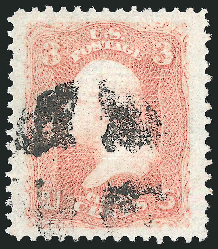 US Stamp Prices Scott Cat. 94: 3c 1868 Washington Grill. Robert Siegel Auction Galleries, Jun 2012, Sale 1024, Lot 158