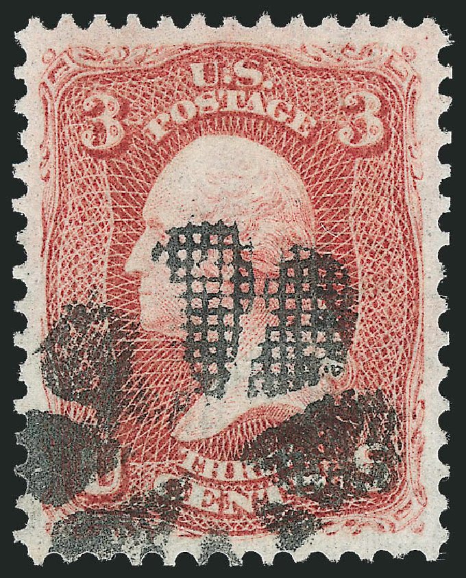 Values of US Stamp Scott Cat. #94: 3c 1868 Washington Grill. Robert Siegel Auction Galleries, Mar 2011, Sale 1007, Lot 2239