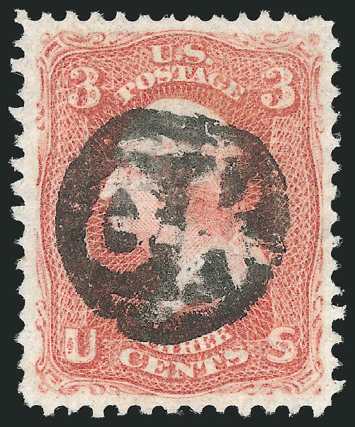 US Stamps Prices Scott Cat. # 94: 3c 1868 Washington Grill. Robert Siegel Auction Galleries, Dec 2013, Sale 1062, Lot 280