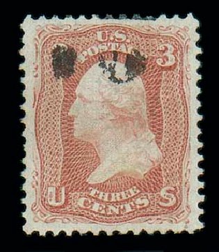 US Stamp Price Scott Catalogue #94 - 1868 3c Washington Grill. Matthew Bennett International, Dec 2007, Sale 325, Lot 1551
