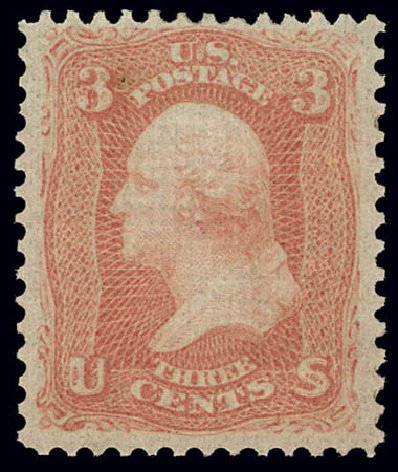 US Stamps Prices Scott #94 - 1868 3c Washington Grill. Daniel Kelleher Auctions, Feb 2013, Sale 634, Lot 81