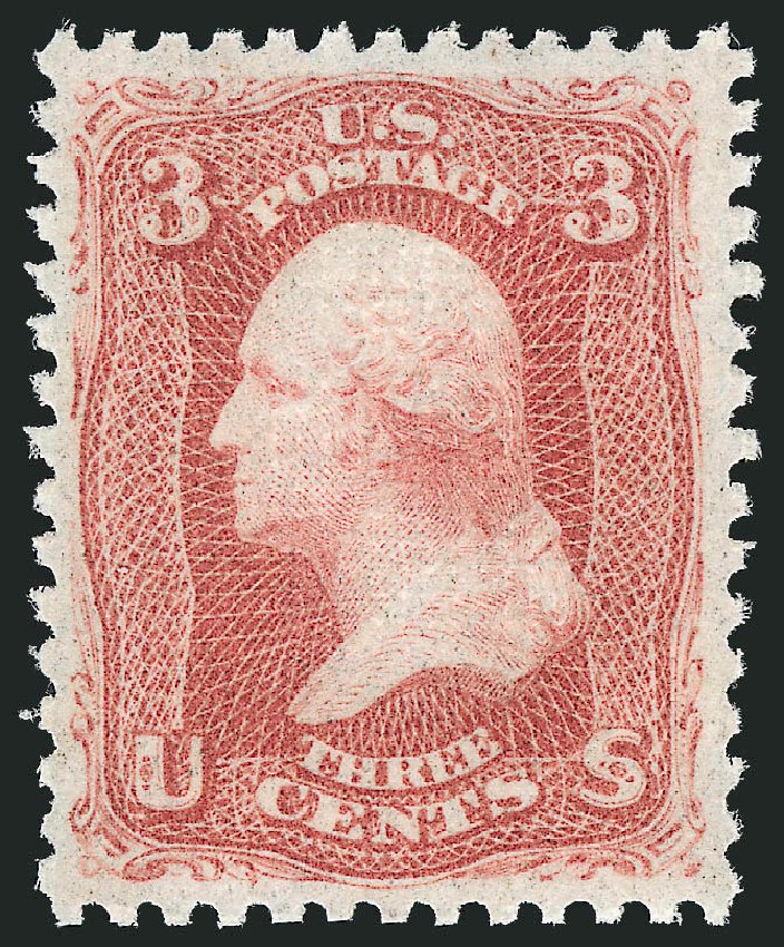US Stamps Values Scott Catalog #94 - 3c 1868 Washington Grill. Robert Siegel Auction Galleries, Nov 2013, Sale 1061, Lot 3501