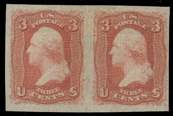 Values of US Stamp Scott Catalog 94: 1868 3c Washington Grill. Daniel Kelleher Auctions, Aug 2012, Sale 631, Lot 794