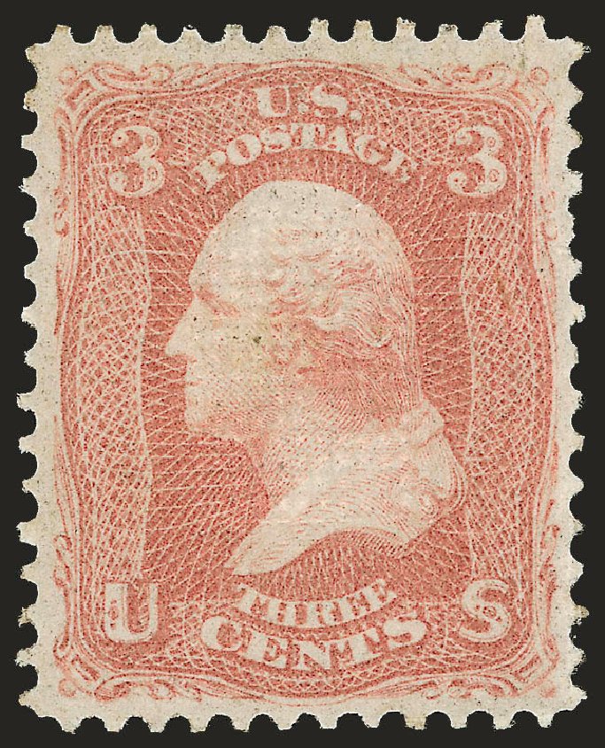 Value of US Stamp Scott Catalog 94 - 1868 3c Washington Grill. Robert Siegel Auction Galleries, Apr 2009, Sale 972, Lot 3094