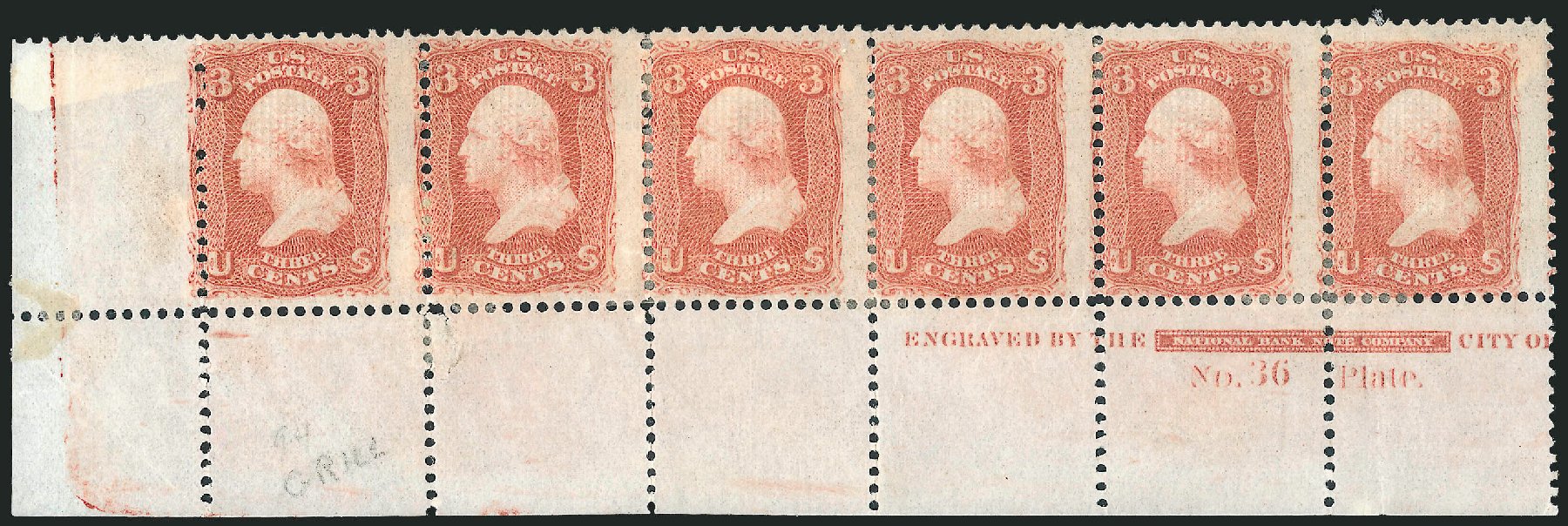 Price of US Stamp Scott #94: 3c 1868 Washington Grill. Robert Siegel Auction Galleries, Sep 2010, Sale 993, Lot 504