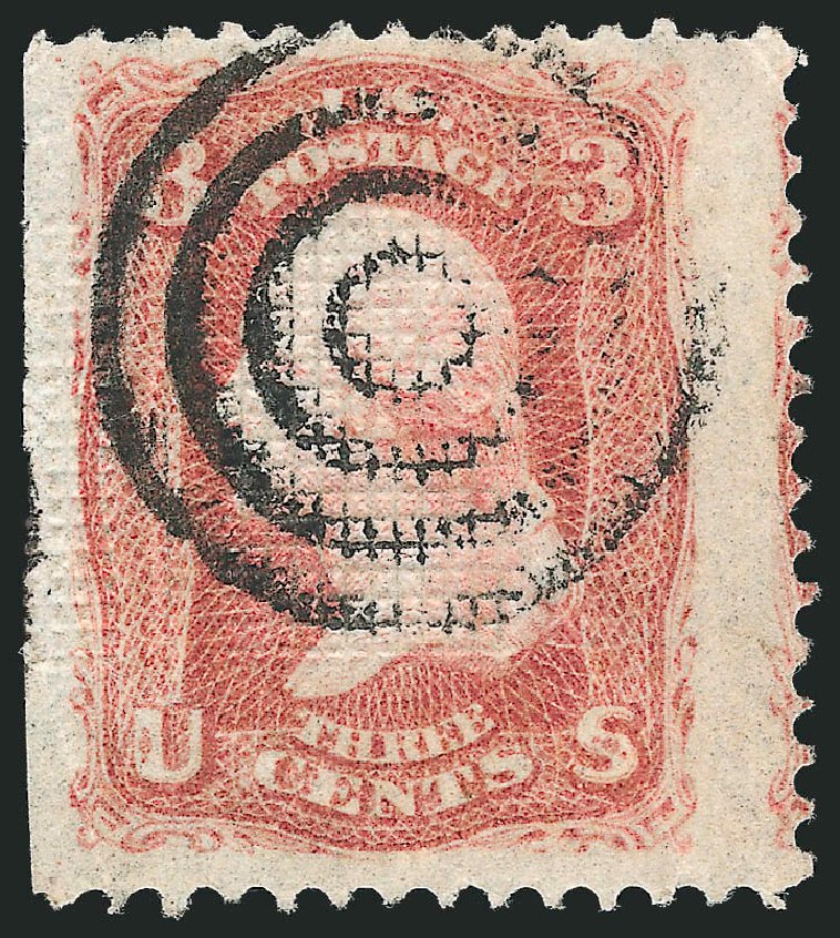 Values of US Stamp Scott 94: 3c 1868 Washington Grill. Robert Siegel Auction Galleries, Sep 2010, Sale 993, Lot 505