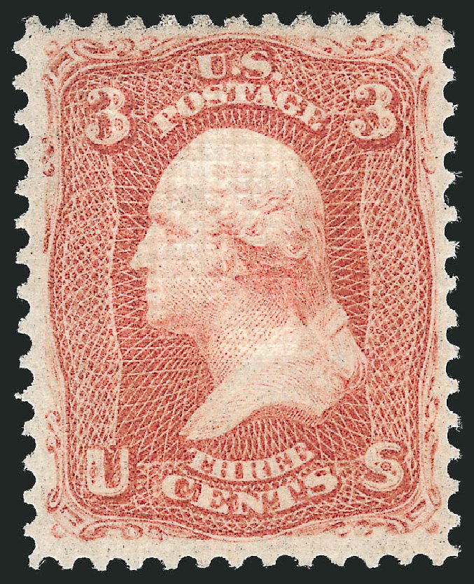 Values of US Stamps Scott Catalogue # 94: 3c 1868 Washington Grill. Robert Siegel Auction Galleries, Oct 2012, Sale 1033, Lot 4052
