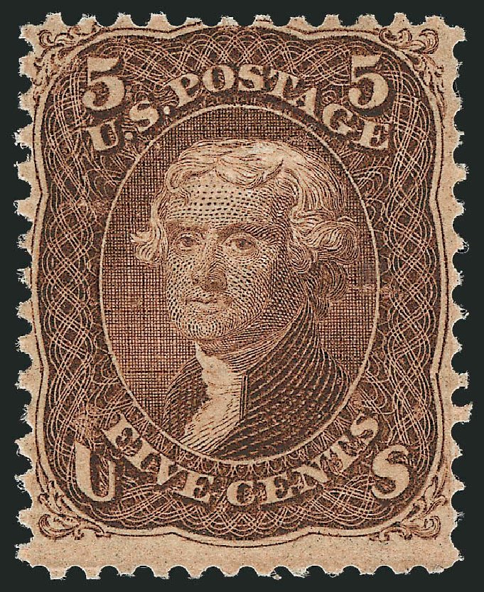 Cost of US Stamps Scott # 95 - 5c 1868 Jefferson Grill. Robert Siegel Auction Galleries, Oct 2011, Sale 1014, Lot 1248