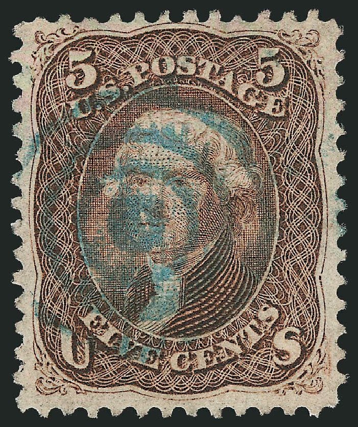 Cost of US Stamp Scott #95 - 1868 5c Jefferson Grill. Robert Siegel Auction Galleries, Apr 2010, Sale 984, Lot 338