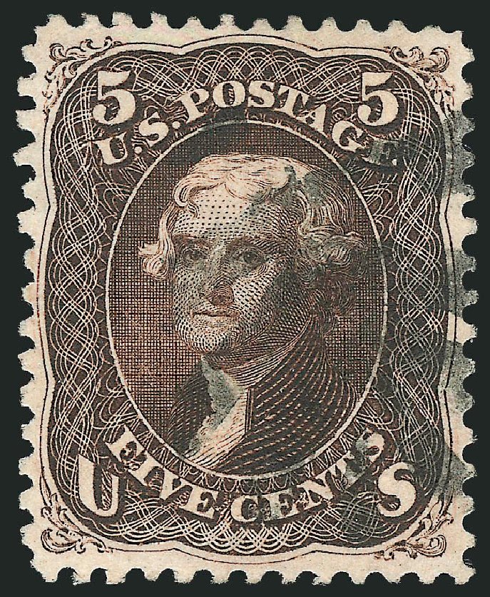 US Stamp Price Scott Catalogue # 95 - 5c 1868 Jefferson Grill. Robert Siegel Auction Galleries, Jun 2012, Sale 1024, Lot 161