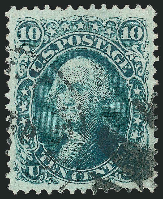 US Stamps Price Scott Catalog 96: 1868 10c Washington Grill. Robert Siegel Auction Galleries, Oct 2012, Sale 1032, Lot 3170