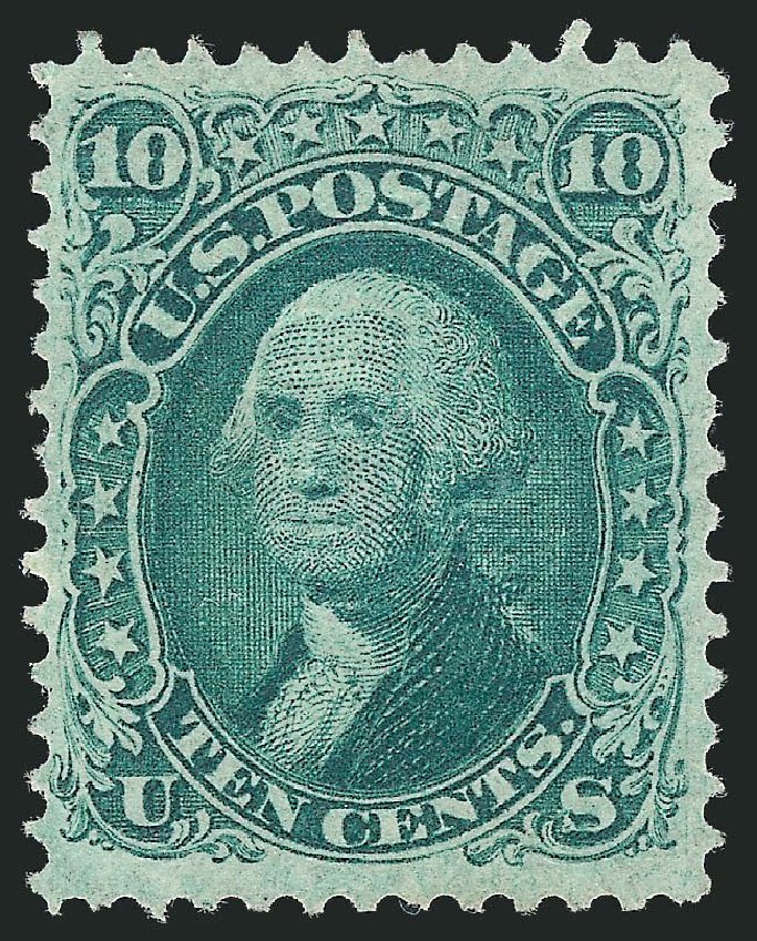 Value of US Stamps Scott Catalogue # 96: 1868 10c Washington Grill. Robert Siegel Auction Galleries, Nov 2013, Sale 1057, Lot 660