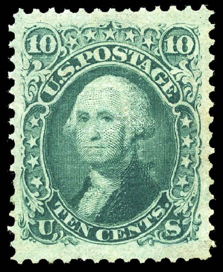 Values of US Stamps Scott Catalogue 96 - 10c 1868 Washington Grill. Matthew Bennett International, May 2014, Sale 350, Lot 171