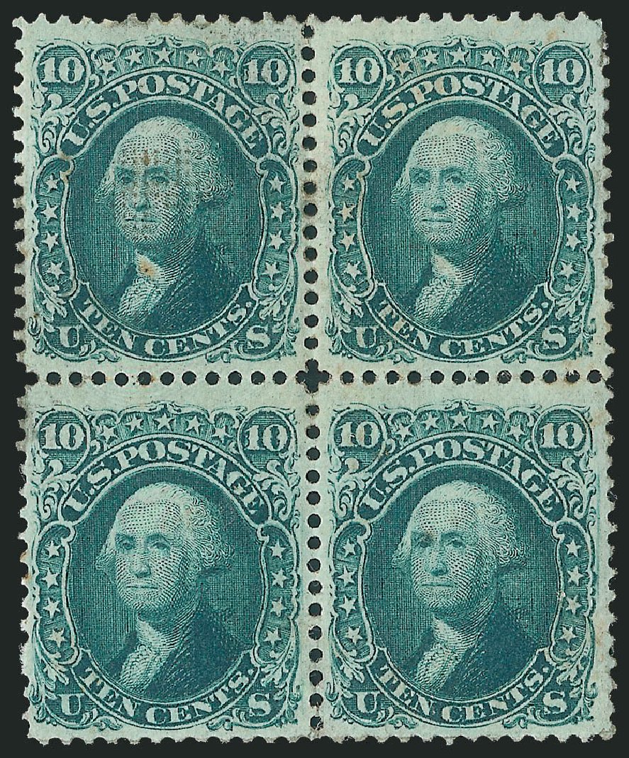 US Stamps Values Scott Cat. # 96 - 1868 10c Washington Grill. Robert Siegel Auction Galleries, Mar 2012, Sale 1021, Lot 261