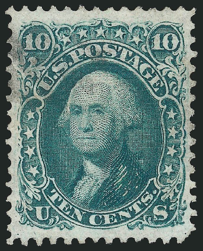 US Stamp Value Scott Catalogue #96 - 1868 10c Washington Grill. Robert Siegel Auction Galleries, Jul 2013, Sale 1050, Lot 221