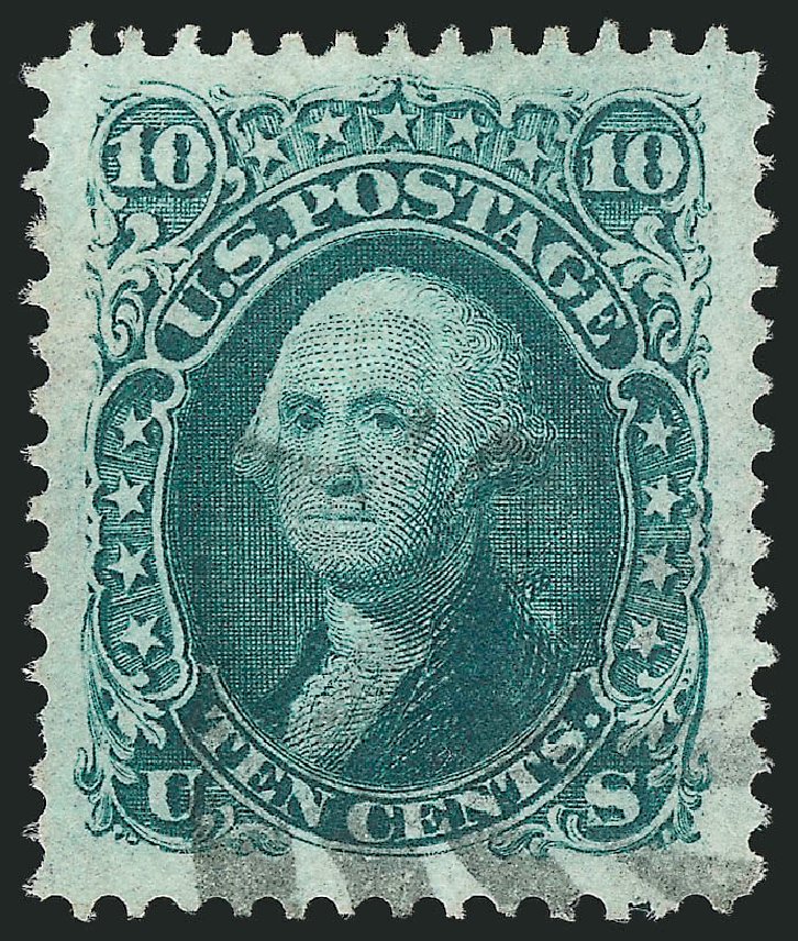 US Stamp Value Scott Cat. # 96 - 1868 10c Washington Grill. Robert Siegel Auction Galleries, Mar 2014, Sale 1067, Lot 1081