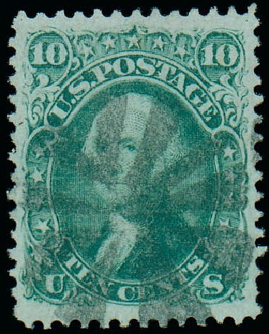 Costs of US Stamp Scott #96: 10c 1868 Washington Grill. Matthew Bennett International, Jun 2008, Sale 328, Lot 584