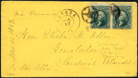 Costs of US Stamps Scott Cat. #96: 1868 10c Washington Grill. Harmer-Schau Auction Galleries, Aug 2011, Sale 90, Lot 1244